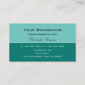 エレガントティール(緑がかった色)クラシックモダンシンプルプロフェッショナル 名刺 (裏面)