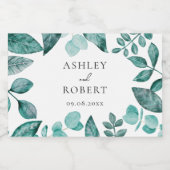 エレガントティール(緑がかった色)グパーソナライズされたリー結婚ズ リキュールボトルラベル (シングルラベル)