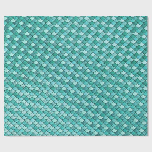 エレガントティール(緑がかった色)グラデーショングリッターマーメイドはかりで測 ラッピングペーパー (フラット)