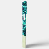 エレガントティール（緑がかった色）グリーンドリップグリッターモノグラムの名 Case-Mate iPhoneケース (裏面 / 右)