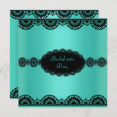 エレガントティール（緑がかった色）グリーンバチェロレッテ招待状 招待状 (正面/裏面)