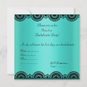 エレガントティール（緑がかった色）グリーンバチェロレッテ招待状 招待状 (裏面)