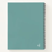 エレガントティール（緑がかった色）グリーンリフレクションジャーナルノートブック ノートブック (裏面)