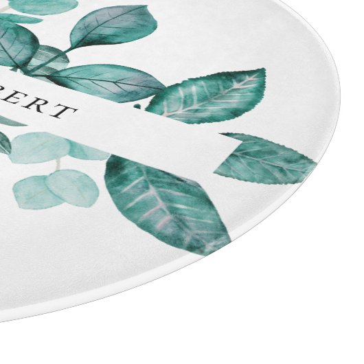 エレガントティール(緑がかった色)グリーンリー水モダン色結婚の カッティングボード (角)