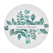 エレガントティール(緑がかった色)グリーンリー水モダン色結婚の カッティングボード (正面)