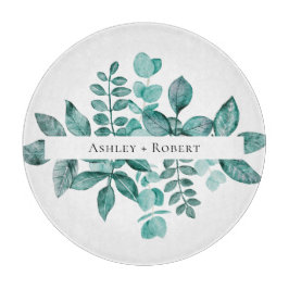 エレガントティール（緑がかった色）グリーンリー水モダン色結婚の カッティングボード