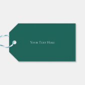 エレガントティール（緑がかった色）グリーンリー水モダン色結婚の ギフトタグ (裏面横)