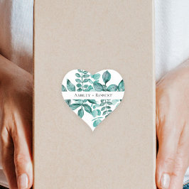 エレガントティール（緑がかった色）グリーンリー水モダン色結婚の ハートシール