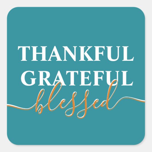 エレガントティール（緑がかった色）グリーン感謝賛美 スクエアシール (正面)