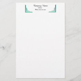 エレガントティール（緑がかった色）コーナー縁どプロフェッショナル文具 便箋