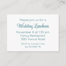 エレガントティール（緑がかった色）スクリプトエクストラ結婚ーのイベント招待状 エンクロージャーカード