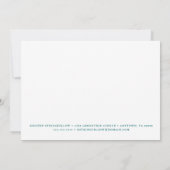 エレガントティール(緑がかった色)スクリプトモノグラムノートカード ノートカード (裏面)