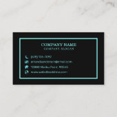 エレガントティール（緑がかった色）スタイリッシュグリッタースパークル名刺 名刺 (裏面)