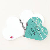 エレガントティール（緑がかった色）ストリングライトスケッチブックあなたの名前 ノートブック (内部)