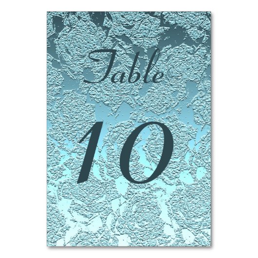 エレガントティール（緑がかった色）ターコイズ披露宴 テーブルナンバー (正面)