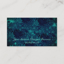 エレガントティール（緑がかった色）ダークネイビーユニークブルーウォーター色 名刺