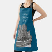 エレガントティール（緑がかった色）ノートルダム最高のパリシアンシェフ エプロン (インサイチュ)