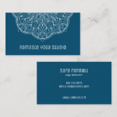 エレガントティール（緑がかった色）ハンド描画曼荼羅 名刺 (正面/裏面)