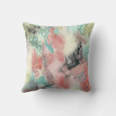 エレガントティール（緑がかった色）、ピンク、緑 クッション (裏面)