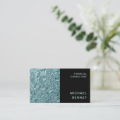 エレガントティール（緑がかった色）・ファイナンス・コンサルタント・ビジネスCa 名刺 (スタンド正面)
