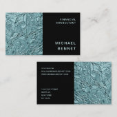 エレガントティール（緑がかった色）・ファイナンス・コンサルタント・ビジネスCa 名刺 (正面/裏面)