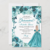 エレガントティール（緑がかった色）フローラキンセアニェラ招待状 招待状 (正面)