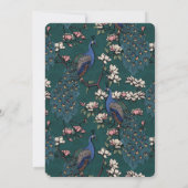 エレガントティール（緑がかった色）フローラピーコ結婚ック セーブザデート (裏面)