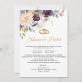 エレガントティール（緑がかった色）フローラ結婚式招待状 招待状 (正面)