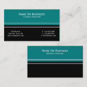 エレガントティール(緑がかった色)ブラックカラーブロック – プロフェッショナル用 名刺 (正面/裏面)