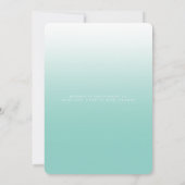 エレガントティール（緑がかった色）ブルーグラデーションベビーシャワー招待状 招待状 (裏面)