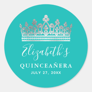 エレガントティール(緑がかった色)ブルーシルバークラウンキンセアニェラ名 ラウンドシール