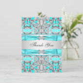 エレガントティール（緑がかった色）ブルーシルバーサンキューホテル サンキューカード (スタンド正面)