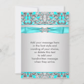 エレガントティール（緑がかった色）ブルーシルバーサンキューホテル サンキューカード (裏面)