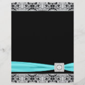 エレガントティール(緑がかった色)ブルーシルバーフライヤーテンプレート チラシ (裏面)