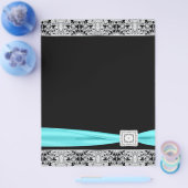 エレガントティール(緑がかった色)ブルーシルバーフライヤーテンプレート チラシ (シングル)