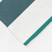 エレガントティール（緑がかった色）ブルースストライプのホワイトモノグラムB&B フリースブランケット (角)