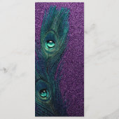 エレガントティール(緑がかった色)ブルーパープルピーコッ結婚クス メニュー (裏面)