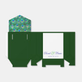 エレガントティール（緑がかった色）ブルーピーコッ結婚クス フェイバーボックス (折り畳みなし)