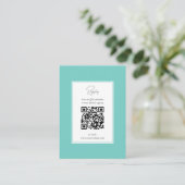 エレガントティール(緑がかった色)ブルーボウブライダルシャワー登録簿 エンクロージャーカード (スタンド正面)