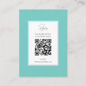 エレガントティール(緑がかった色)ブルーボウブライダルシャワー登録簿 エンクロージャーカード (正面)