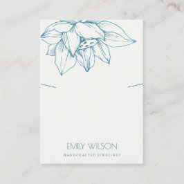 エレガントティール（緑がかった色）ブルーロータスシンプルネックレス表示器 名刺