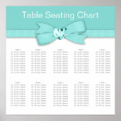 エレガントティール（緑がかった色）ブルー結婚の座席表 ポスター (正面)