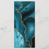 エレガントティール（緑がかった色）ブルー金ゴールドアガテダーク結婚ズ メニュー (裏面)