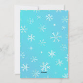 エレガントティール(緑がかった色)ブルー&シルバーリースクリスマス シーズンカード (裏面)