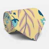 エレガントティール(緑がかった色)&ベージュフェリッジフローラルパターンメンズ ネクタイ (ロール)