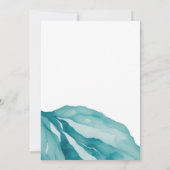 エレガントティール（緑がかった色）ホワイトウォーター色フローラ牡丹結婚の 招待状 (裏面)