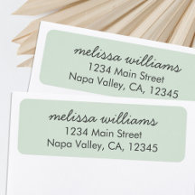 エレガントティール（緑がかった色）ミニマル差出人住所ラベル