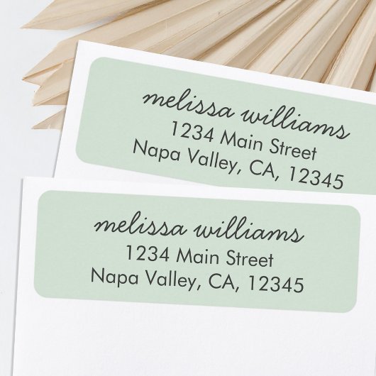 エレガントティール(緑がかった色)ミニマル差出人住所ラベル ラベル