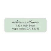 エレガントティール(緑がかった色)ミニマル差出人住所ラベル ラベル (正面)