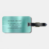エレガントティール（緑がかった色）モノグラムのグリーンブラッシュメタル ラゲッジタグ (裏面横)